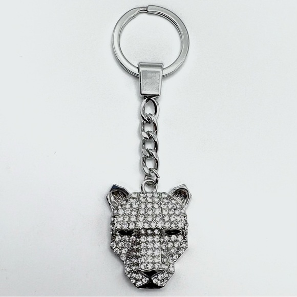 New Effy Rhinestone Panther Silver-Tone Keychain - Picture 2 of 5